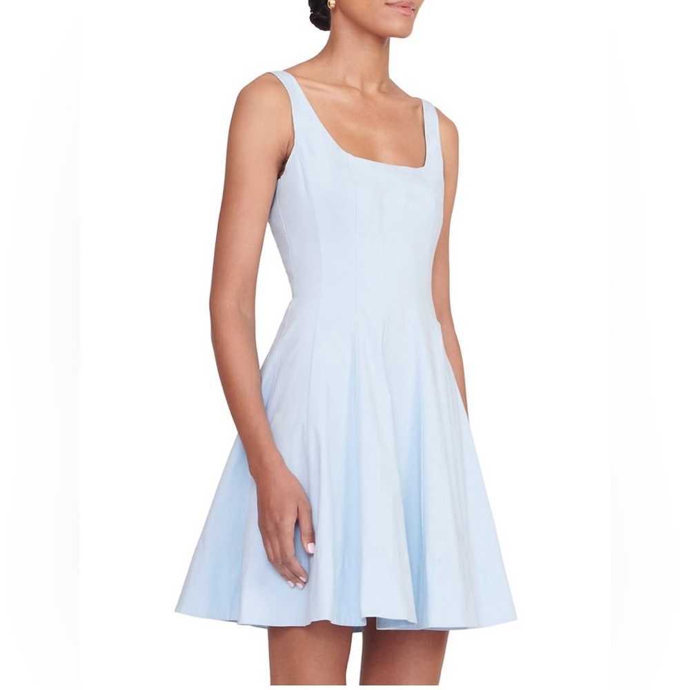 STAUD Wells Mini Dress French Blue NWOT